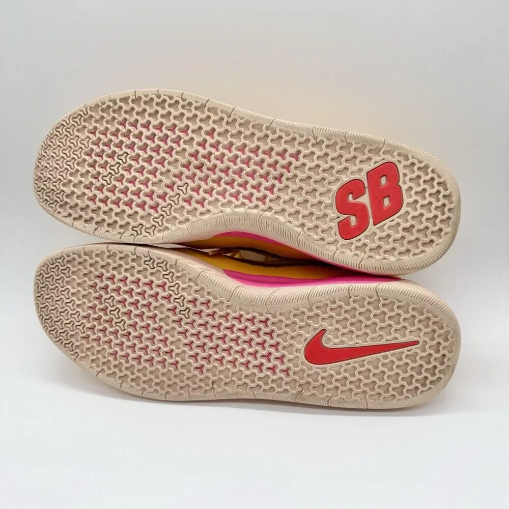 NIKE SB NYJAH Free 2 Sneaker Shoes Mens 12 Yellow Pollen Pink Lace-Up CU9220-700